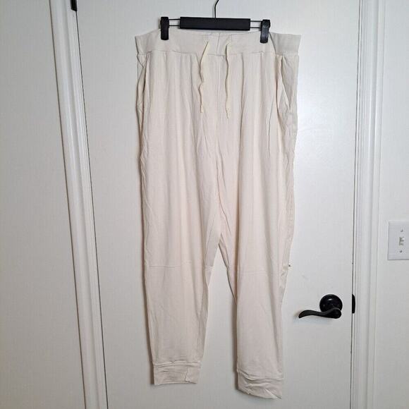Cozy Earth White Cream Elastic Waist Bamboo Jogger Pajama Pants Size 2XL - Picture 3 of 6